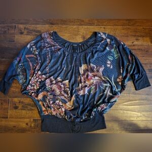 Desigual Floral Batwing Top